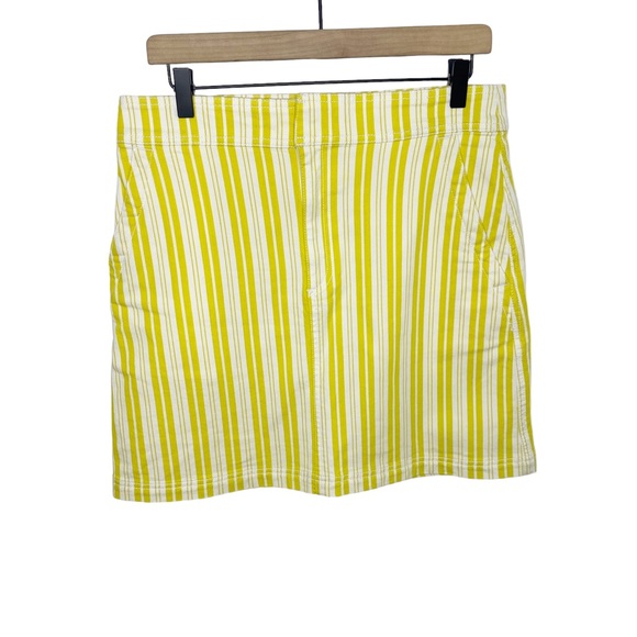 LOFT yellow white Striped Pocket Shift Skirt NWOT size 6 - Picture 4 of 7